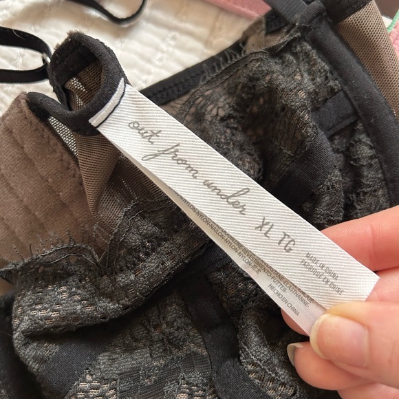 Mocha Brown/Black Urban Outfitters Out From Under Corset Top - Size XL - Picture 6 of 6